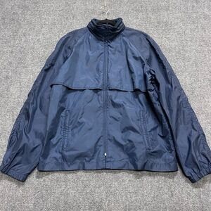Vintage Men's Rain Jacket Windbreaker Blue Nylon